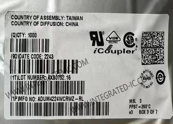 ADUM4224WCRWZ Chip mạch tích hợp 5kVrms Đường dẫn cổng nửa cầu chính xác cô lập