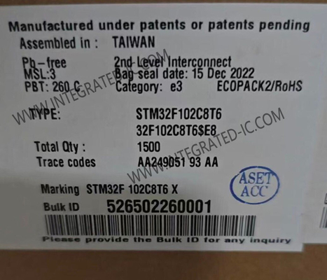 STM32F102C8T6 Microcontroller MCU 48MHz ARM Cortex M3 MCU LQFP-48 gói