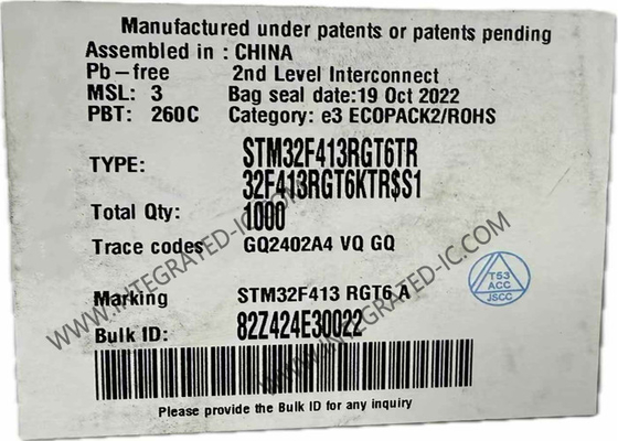 Vi điều khiển MCU STM32F413RGT6 Bộ vi điều khiển nhúng Gói 64-LQFP