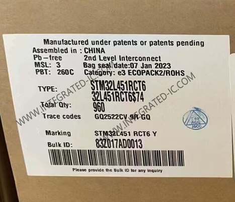 STM32L451RCT6 Microcontroller MCU 32Bit Microcontroller lõi đơn 80MHz MCU nhúng