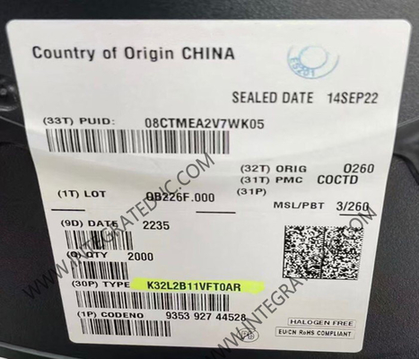 Máy vi điều khiển MCU K32L2B11VFT0AR 48MHz 32 bit ARM Cortex-M0+ K32 L2 Máy vi điều khiển