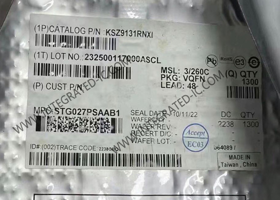 Chip IC KSZ9131RNXI Bộ thu phát Gigabit Ethernet Gói 48-QFN Gắn trên bề mặt