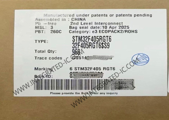 STM32F405RGT6 MCU ARM M4 Bộ vi điều khiển 32-bit lõi đơn 168MHz IC 64-LQFP