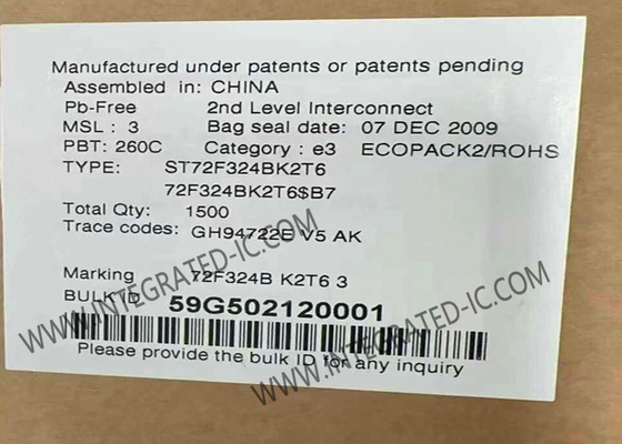 ST72F324BK2T6 Microcontroller MCU 8Bit ST7 Microcontroller IC 8MHz MCU nhúng