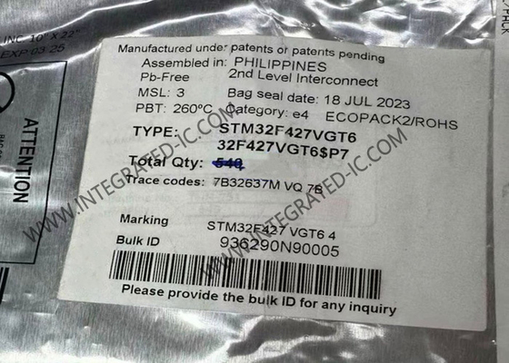 STM32F427VGT6 Microcontroller MCU Hiệu suất cao 32 bit 180MHz ARM Cortex-M4 MCU