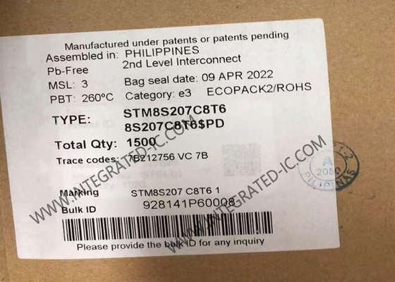 Vi điều khiển STM8S207C8T6 MCU hiệu năng cao 8-bit 24MHz với 64 Kbytes Flash