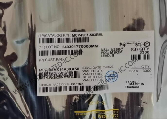MCP4561-503E/MS Chip mạch tích hợp Potentiometer kỹ thuật số 8-bit POT kỹ thuật số đơn