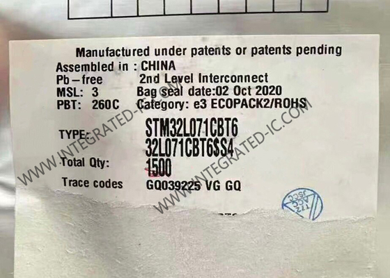 Vi điều khiển STM32L071CBT6 MCU Tiêu thụ điện năng thấp 32-bit Đơn nhân Nhúng MCU