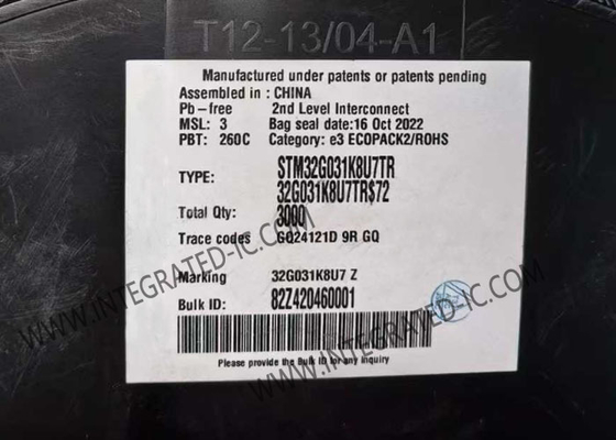 STM32G031K8U7TR Microcontroller MCU Cánh tay hiệu suất cao Cortex-M0+ 32-bit MCU chính