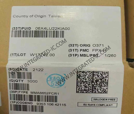 Cảm biến IC MMA8652FCR1 Gia tốc kế kỹ thuật số 3 trục 12-bit thông minh, tiêu thụ điện năng thấp