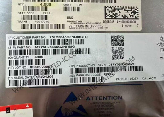 Bộ nhớ IC Chip MX25L25645GZNI-08G 120MHz 256Mbit SPI NOR Bộ nhớ flash IC WSON8