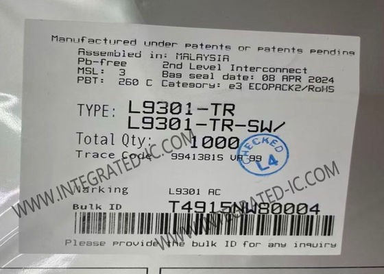 L9301-TR Chiếc chip mạch tích hợp lái xe ô tô Octal Side Low Driver với 8 trình điều khiển 8 đầu ra và 2.2 A đầu ra hiện tại trong gói PowerSSO-36