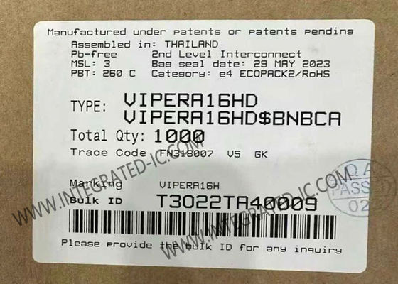 Chip mạch tích hợp VIPERA16HD với bộ chuyển đổi điện áp cao 6W, khả năng chịu đựng tuyết lở 800 V và tần số hoạt động 60 kHz