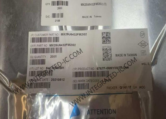 IC bộ nhớ Flash NOR MX25U6432FM2I02 64Mbit với Giao diện SPI 133 MHz trong Gói SOP8