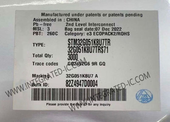 Vi điều khiển STM32G051K8U7TR MCU 32-Bit 64MHz ARM Cortex-M0+ với 30 I/O và Nguồn cấp 1.7V ~ 3.6V