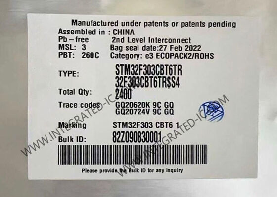 Vi điều khiển STM32F303CBT6TR 32-bit với lõi ARM Cortex-M4 72MHz và bộ nhớ Flash 128KB