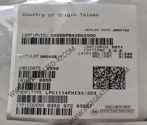 LPC1114FHI33 32 bit ARM Cortex-M0 Microcontroller MCU với tốc độ 50MHz và bộ nhớ flash 32KB