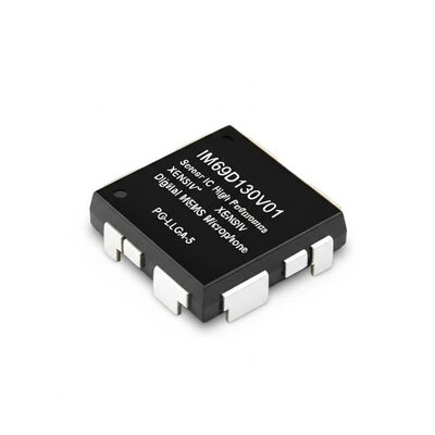 IC cảm biến micro MEMS kỹ thuật số IM69D130V01 với SNR 69 dBA và độ tuyến tính đầu ra cao 130dBSPL sử dụng công nghệ MEMS tấm nền kép