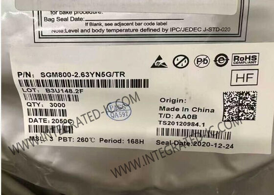Chip mạch tích hợp SGM800-2.63YN5G công suất thấp với thời gian chờ đặt lại có thể điều chỉnh bằng tụ điện cho điện áp hệ thống từ 1.6V đến 5V