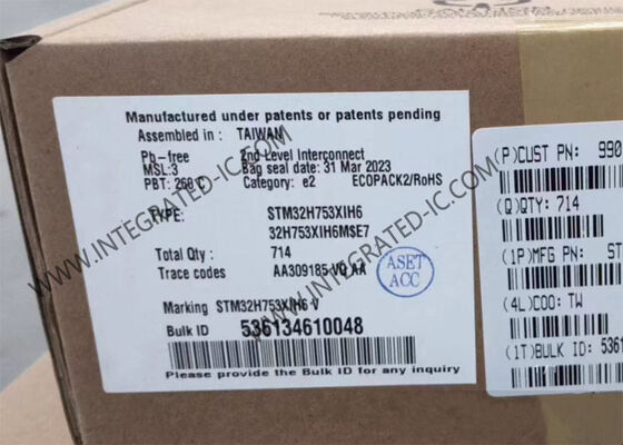 IC Vi điều khiển ARM STM32H753XIH6 với Gói 265-TFBGA, 168 I/O và RTC tiêu thụ điện năng thấp