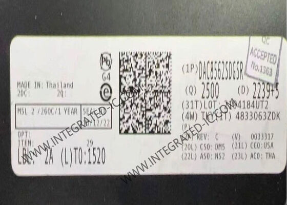 DAC8562SDGSR Độ phân giải 16 bit Tiêu thụ năng lượng thấp Chìa khóa mạch tích hợp chuyển đổi kỹ thuật số sang analog