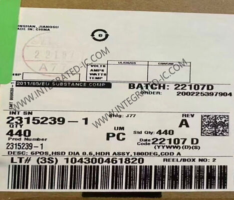 2315239-1 6 Vị trí được bảo vệ kết nối dữ liệu HSD ô tô 100V Cáp lên bảng gắn thẳng đứng