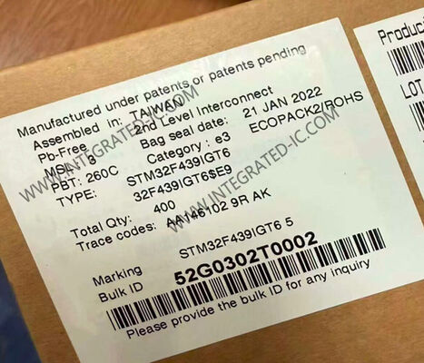 Vi điều khiển STM32F439IGT6 MCU với Vỏ LQFP-176, ADC 12-bit và Điện áp I/O 3.3V Chip Bộ xử lý nhúng