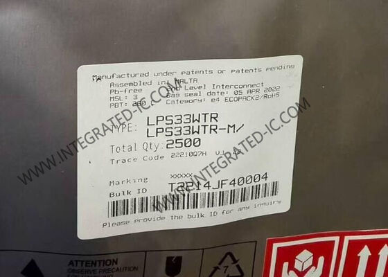 IC Cảm biến LPS33WTR, Cảm biến áp suất MEMS 26kPa đến 126kPa, CCLGA-10, Khí áp kế kỹ thuật số đầu ra tuyệt đối