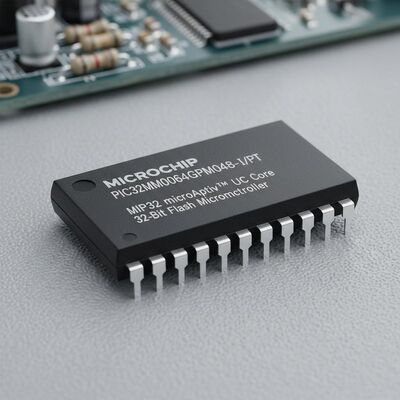 PIC32MM0064GPM048-I/PT Máy vi điều khiển flash 32 bit với MIPS32 microAptivTM Core, tốc độ 25MHz và 38 I/O