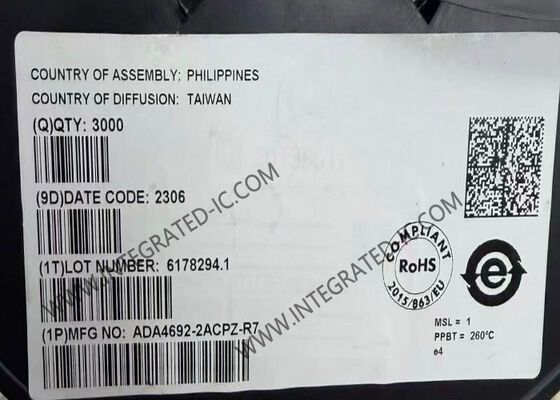ADA4692-2ACPZ Lực tăng hoạt động 3.6MHz Tiếng ồn thấp Rail-to-Rail Output Op Amp