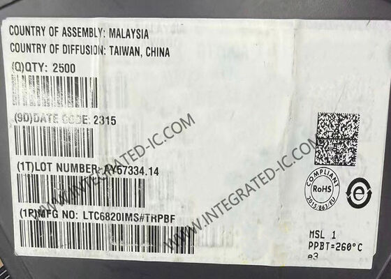 Chip mạch tích hợp LTC6820IMS với tốc độ dữ liệu 1Mbps cho truyền thông SPI hai chiều và cách ly galvanic