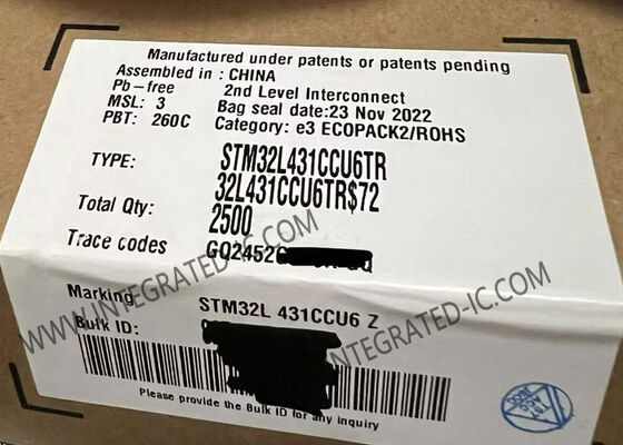 STM32L431CCU6 Máy vi điều khiển MCU 32 bit đơn lõi 80MHz 256KB Flash Microcontroller IC