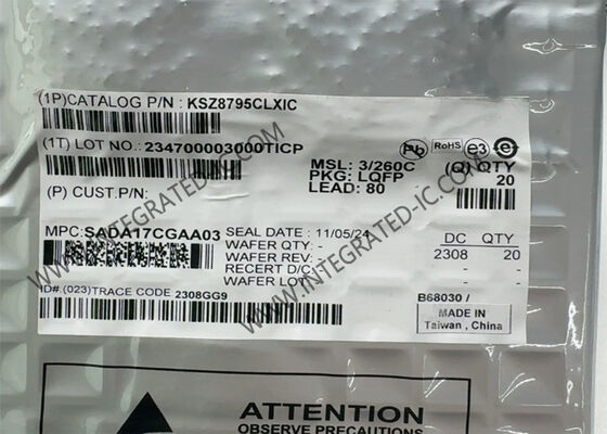 Ethernet IC KSZ8795CLXIC tích hợp 5-Port Ethernet Switch LQFP-80 Ethernet Chip