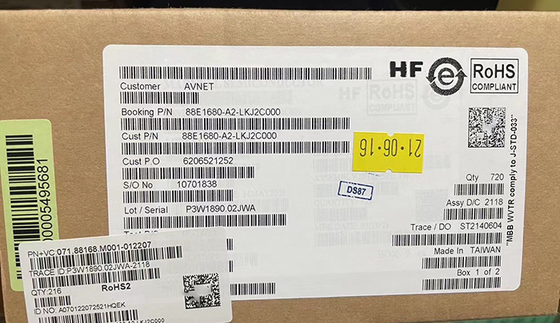 88E1680-A2-LKJ2C000 8 cổng 10/100/1000Mbps Bộ thu Ethernet tiết kiệm năng lượng