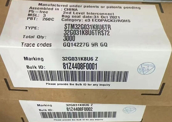 Máy vi điều khiển MCU STM32G031K8U6TR Máy vi điều khiển đơn lõi 32 bit IC 32-UFQFN