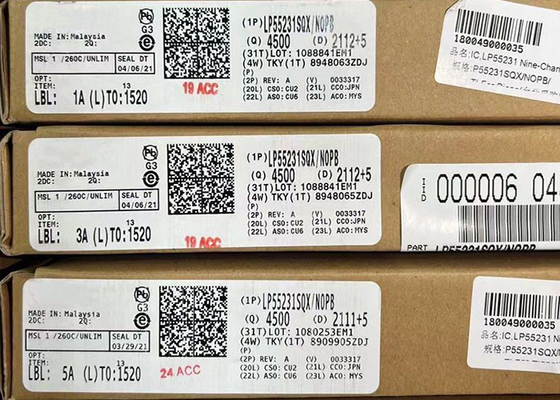 LP55231SQX Máy điều khiển LED màu trắng 9 kênh với bộ nhớ chương trình nội bộ và bơm sạc tích hợp