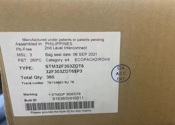 Máy vi điều khiển MCU STM32F303ZDT6 32 bit đơn lõi 72MHz Máy vi điều khiển IC 144-LQFP