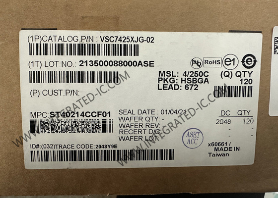 IC Ethernet VSC7425XJG-02 IC chuyển mạch Ethernet 2 lớp 10 cổng được quản lý BGA-672