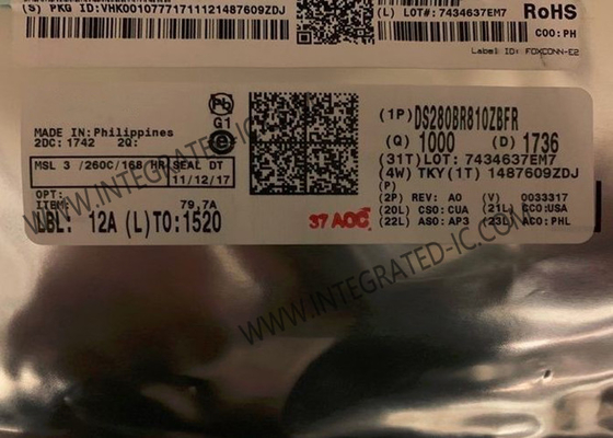 DS280BR810ZBFR Chip mạch tích hợp 8-Channel Linear Redriver 28Gbps Linear Repeater