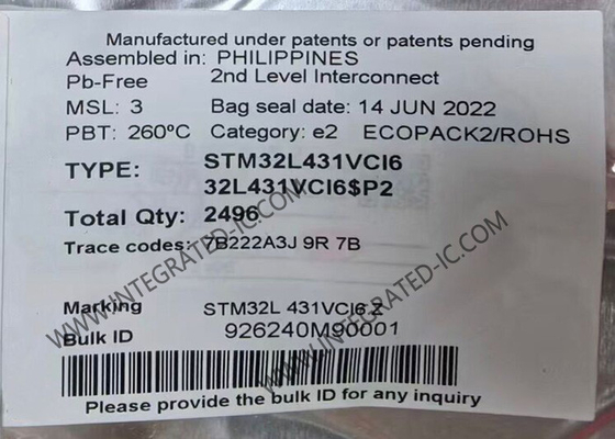 STM32L431VCI6 Máy điều khiển vi mô MCU ARM Máy điều khiển vi mô 80MHz MCU nhúng UFBGA100