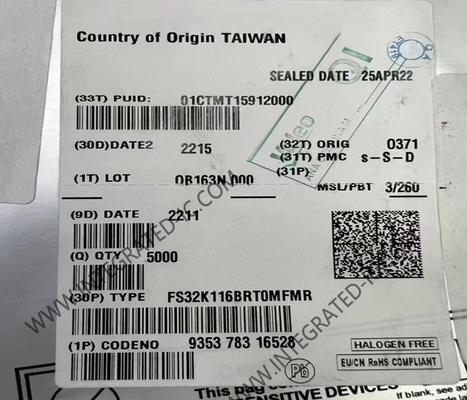 FS32K116BRT0MFMR Máy vi điều khiển MCU S32K116 48MHz Máy vi điều khiển ô tô QFN-32