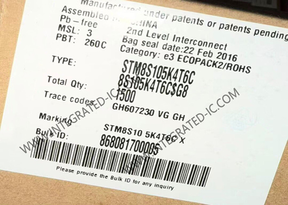 STM8S105K4T6C Microcontroller MCU 8-Bit Microcontroller IC 16MHz MCU nhúng LQFP32