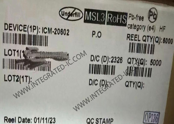 ICM-20602 Sensor IC Hiệu suất cao 6 trục MEMS MotionTracking Device LGA16