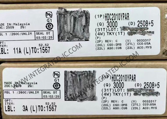 Bộ cảm biến HDC2010YPAR IC 50nA Độ ẩm và nhiệt độ năng lượng thấp Bộ cảm biến kỹ thuật số DSBGA6