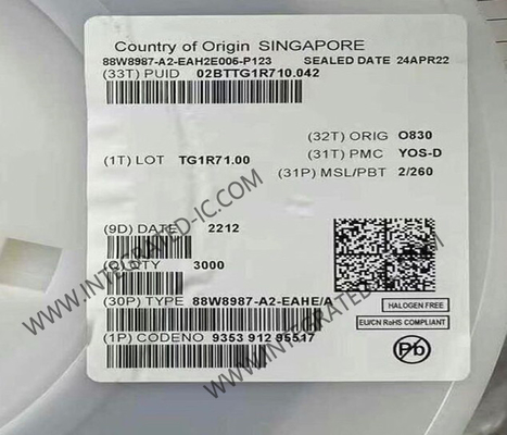 88W8987-A2-EAHE Mô-đun truyền thông không dây tích hợp cao 2,4/5 GHz Wi-Fi 5 và BT đơn chip