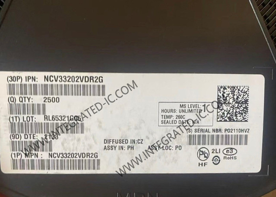 NCV33202VDR2G Chip mạch tích hợp đường ray đến đường ray I / O tăng cường hoạt động đầu ra cao