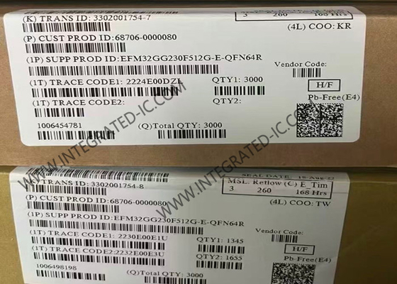 EFM32GG230F512G-E-QFN64 Máy vi điều khiển MCU ARM Cortex-M3 Máy vi điều khiển 32 bit