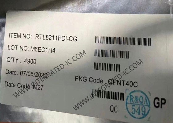RTL8211FDI-CG Ethernet IC tích hợp cao 10/100/1000M Ethernet Transceiver