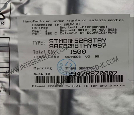 STM8AF52A8TAY Máy vi điều khiển MCU 8Bit Máy vi điều khiển 24MHz Máy ô tô 8Bit MCU