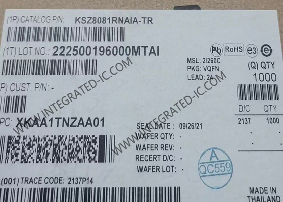 KSZ8081RNAIA Ethernet IC 10/100 Base-T/TX Physical Layer Transceiver với hỗ trợ RMII